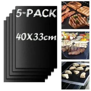 5er-Pack Grillmatte, Ofenmatte, Backmatte – antihaftbeschichtet, 40 x 33 cm