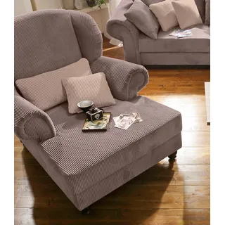 Home Affaire Ohrensessel King Henry Mikrofaser 121 x 111 x 107 cm Braun mit Kissen