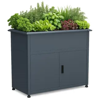 plats® Hochbeet mit Unterschrank 0 x 0 x 0 cm Grau