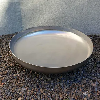 Fire World - Robuste Feuerschale Klöpperboden 80 cm | Pflanzschale aus hochwertigem Edelstahl | Ideal für gemütliche Abende unter Freunden | Für Terrasse, Garten und Camping