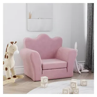 vidaXL Schlafsofa für Kinder 2-in-1 rosa weich Plüsch