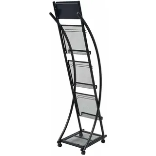 vidaXL Zeitschriftenständer 40 x 32 x 131 cm Schwarz A4