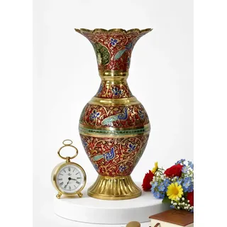 UNIVERSAL HUB Traditionelle Blumenvase Antike Messing Topf Mittelstücke Indische Dekorative Designer Vase für Home Office Diwali Dekorationen Geschenkartikel