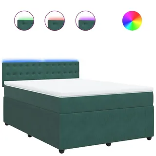 vidaXL Boxspringbett 140 x 200 cm Dunkelgrün