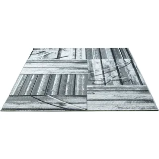 Teppich SANSIBAR "Rantum Beach SA-023" Teppiche Gr. B/L: 300 cm x 400 cm, 5 mm, 1 St., grau Esszimmerteppiche Flachgewebe, modernes Design, Motiv Holzdielen, In- & Outdoor geeignet