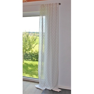 Vorhang »Vorhang blickdicht 100% Leinen natur Wellenmuster«, Indradanush, verdeckteSchlaufen (1 St), halbtransparent, verdeckte Schlaufen, geeignet für Gardinenstangen, 110 x 260 cm weiß