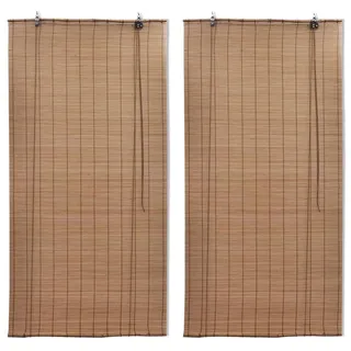 vidaXL Bambusrollos 2 Stk. 150 x 220 cm Braun