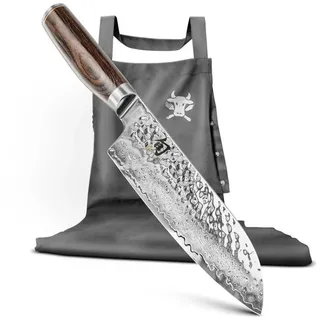 KAI Kochmesser Shun Premier Tim Mälzer Santoku mit Kochschürze 18cm Set2 silberfarben