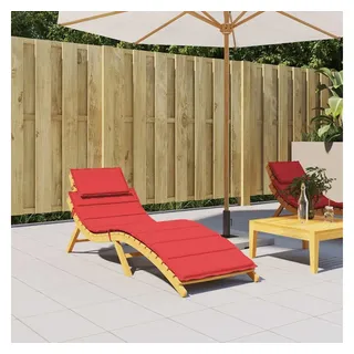 furnicato Auflagekissen Liegenauflage Oxford-Gewebe 186x58x4 cm Rot, Wasserabweisendes Sonnenauflagen-Kissen mit rutschfestem Design rot