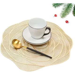 6er-set Abwaschbare Pvc-tischsets, Rund, Vinyl, Weihnachten, Hochzeit, Abendessen, Restaurant, Hotel, 6-teilig