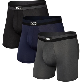 Saxx Underwear Herren Sport Mesh 3er Pack Unterhosen (Größe M, schwarz)