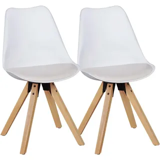 KADIMA DESIGN Esszimmerstuhl Lund Kunstleder weiß 2er Set