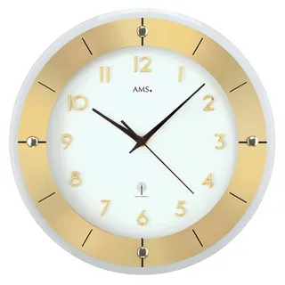 AMS Funkwanduhr F5850 31,00 cm gold