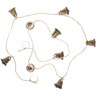HOMSFOU Weihnachtsglocken-Hängeschnur 135 cm Wandbehang Glöckchen-Girlande Dekorative Goldene Vintage-Glocken Glückliche Kuhglocken Für Den Weihnachtsbaum Weihnachtsparty-Zubehör