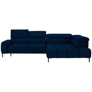 Welnova Ecksofa, Blau, Metall, 5-Sitzer, Ottomane rechts, L-Form, 300x216 cm, Made in EU, Typenauswahl, Stoffauswahl, seitenverkehrt erhältlich, Hocker erhältlich, Wohnzimmer, Sofas & Couches, Wohnlandschaften, Ecksofas