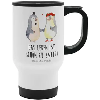 Mr. & Mrs. Panda Thermobecher Pinguin Heirat, Thermobecher To Go, Weiß, Kaffee-Thermobecher, Verlie, Edelstahl, edelstahl to go becher Thermobecher Auto Umweltfreundlicher weiß