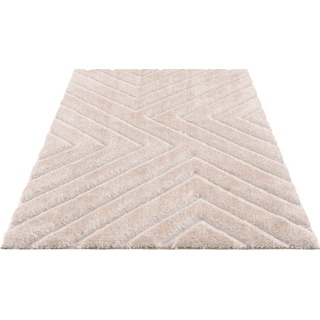 Hochflor-Teppich ANDAS "Fiori" Teppiche Gr. B/L: 240 cm x 320 cm, 43 mm, 1 St., beige (natur) Esszimmerteppiche