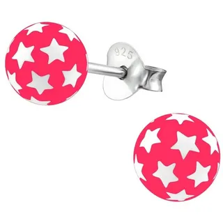 ALEXANDER YORK Paar Ohrstecker BALL STERNE pink, 2-tlg., 925 Sterling Silber silberfarben
