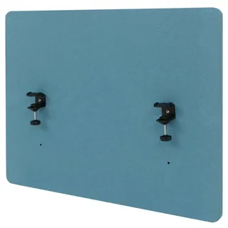 MCW Akustik-Tischtrennwand MCW-G75, Büro-Sichtschutz Schreibtisch Pinnwand, doppelwandig Stoff/Textil ~ 60x75cm türkis