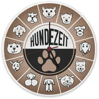 speecheese Wanduhr Hundezeit mit lustigen Hunden Wanduhr aus Alu 28 cm