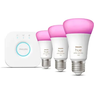 Philips Hue, Leuchtmittel, Starter-Kit (E27, 1100 lm, 3x)