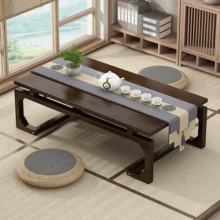 BAYTEWJX Tatami-Couchtisch Bodentisch Im Japanischen Stil Holz Couchtisch Bodentisch Wohnzimmer Niedriger Tisch Einfach zu Montieren für Wohnzimmer Teesimmer Tatami Balkon Bay Fenster.