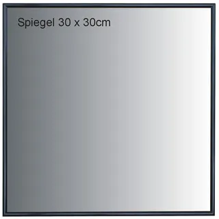 Spiegel 30x30cm im ALU Rahmen Farbe Schwarz, Echtglas, Wandspiegel