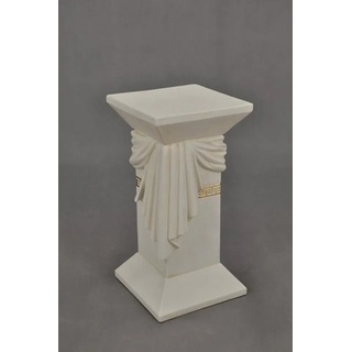 JVmoebel Skulptur, Medusa Säule Römische Säulen Marmor Skulptur Figur Deko weiß