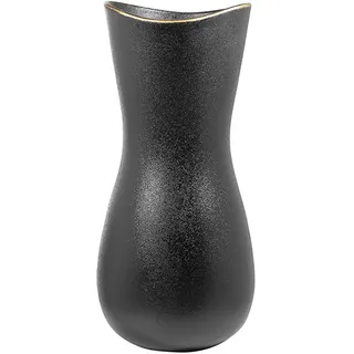 Tischvase FINK "Opera" Vasen Gr. H: 38,00 cm Ø 16,00 cm, schwarz Blumenvasen Handbemalter goldener Rand