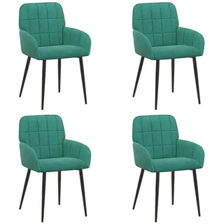 vidaXL Esszimmerstuhl Samt Türkis 4er Set