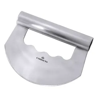 Einhand-Wiegemesser, einschneidig, aus schwerem Edelstahl 18/10, seidenmatt, mit handlichem Hohlgriff/Länge: 16 cm | ERK