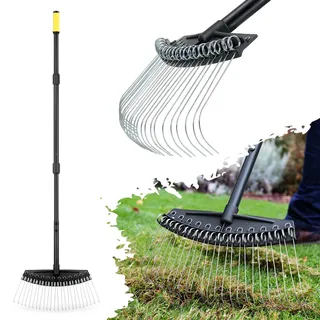 Colwelt Vertikutierrechen & Rasenrechen, Lüfterrechen, 155 cm Gesamtlänge