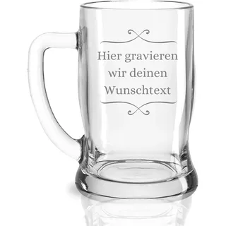 Bierkrug mit Gravur - Bierglas Geschenkidee für Herren - Personalisierte Geschenke für Sie & Ihn, Freunde Vatertag - Geburtstagsgeschenke Männer 500ml