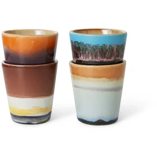HKliving - 70's Ristretto Becher, 80 ml, solar (4er-Set)