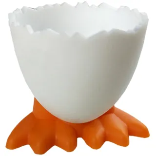 Eierbecher Set, Cartoon Eierständer Eierbecher, Lustiger Eiebecher, Frühstück Eierbehälter, Eierbecher Lustig für Weich Gekochte Eier und Rohes Gekochtes Eier Brunch, Kreatives Lustiges Besteck,Orange