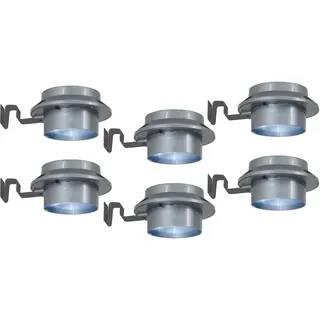 NÄVE Solarleuchte 6er Set Kunststoff 6 cm grau