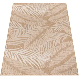 Paco Home Teppich »Illusion 326«, rechteckig, 4 mm Höhe, Flachgewebe, Blätter Motiv, In- und Outdoor geeignet beige 240x340 cm
