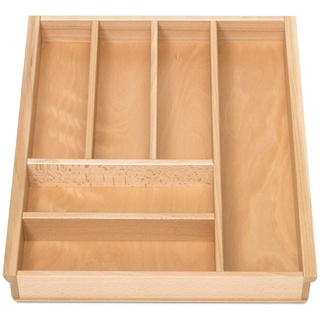 Orga-Box III BUCHE Besteckeinsatz für 50er Schublade für Nobilia ab August 2012 (473 x 397 mm) Holz-Besteckkasten mit 6 Fächer