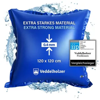 Veddelholzer aufblasbare Whirlpoolabdeckung XXL 120 x 120 cm Luftkissen Poolkissen Poolabdeckung Pool Zubehör, Pool Überdachung, Abdeckung im Winter und bei schlechtem Wetter