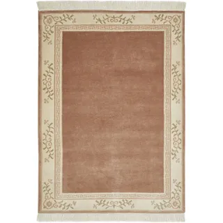-LUXOR- living Teppich Gala handgeknüpfter Premium Teppich aus 100% Wolle - hochwertiger nachhaltiger Knüpfteppich 120 x 180 cm Altrose