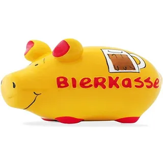 KCG Sparschwein Bierkasse Spardose aus Keramik mit Gummi-Verschluss Kleinschwein 12,5 x 9 x 9 cm
