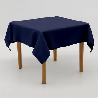 Tischdecke Uni Polyester - Einfarbig, Pflegeleicht, Bügelfrei, Tischtuch, Tischwäsche, Privat, Restaurant, Hotel, Handgefertigt, Made in Europa (Marine Blau, 130x170 cm)