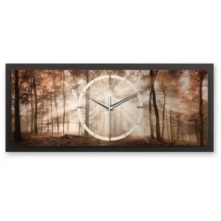 Kreative Feder Wanduhr 3D Designer-Wanduhr Wald (ohne Ticken; Funk- oder Quarzuhrwerk; elegant, außergewöhnlich, modern) braun