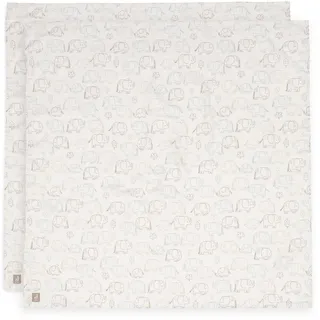 jollein Musselintuch 115x115 cm 2er-Pack, Elephant Tales