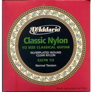 D'Addario EJ27N-1/2 Classics Silver Wound/Clear Nylon