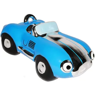 alles-meine.de GmbH Spardose - Oldtimer/Rennwagen/Auto - BLAU - mit Schloß - stabile Sparbüchse aus Porzellan/Keramik - Fahrzeug Sparschwein lustig Führerschein/Reise..
