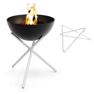 höfats Feuerkorb BOWL 57, 70 Feuerschale, (kippbarer Feuerkorb, Stahl emailliert, raucharme Feuerstelle mit Plancha Grillplatte und Grillrost nutzbar), langlebiges Produkt Ø 57 cm