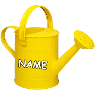 alles-meine.de GmbH kleine Gießkanne - Metall - gelb - 1,5 Liter - inkl. Name - für Kinder & Erwachsene - 23 cm - Blech Kindergießkanne - Henkel beweglich - Giesskanne Gärtner / ..