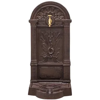 Aubaho Dekoobjekt Standbrunnen Waschbecken Brunnen Eisen Wandbrunnen antik Style 83cm br braun