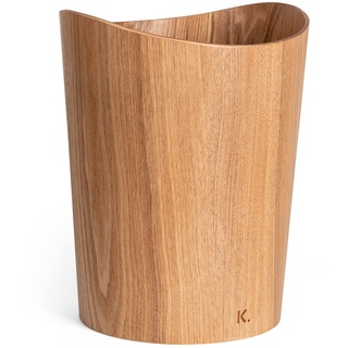Kazai. Echtholz Papierkorb Börje | Holz Mülleimer für Büro, Kinderzimmer, Schlafzimmer u.m. | 9 Liter | Esche